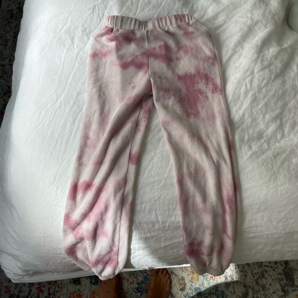 Pink and white sweatpants Small